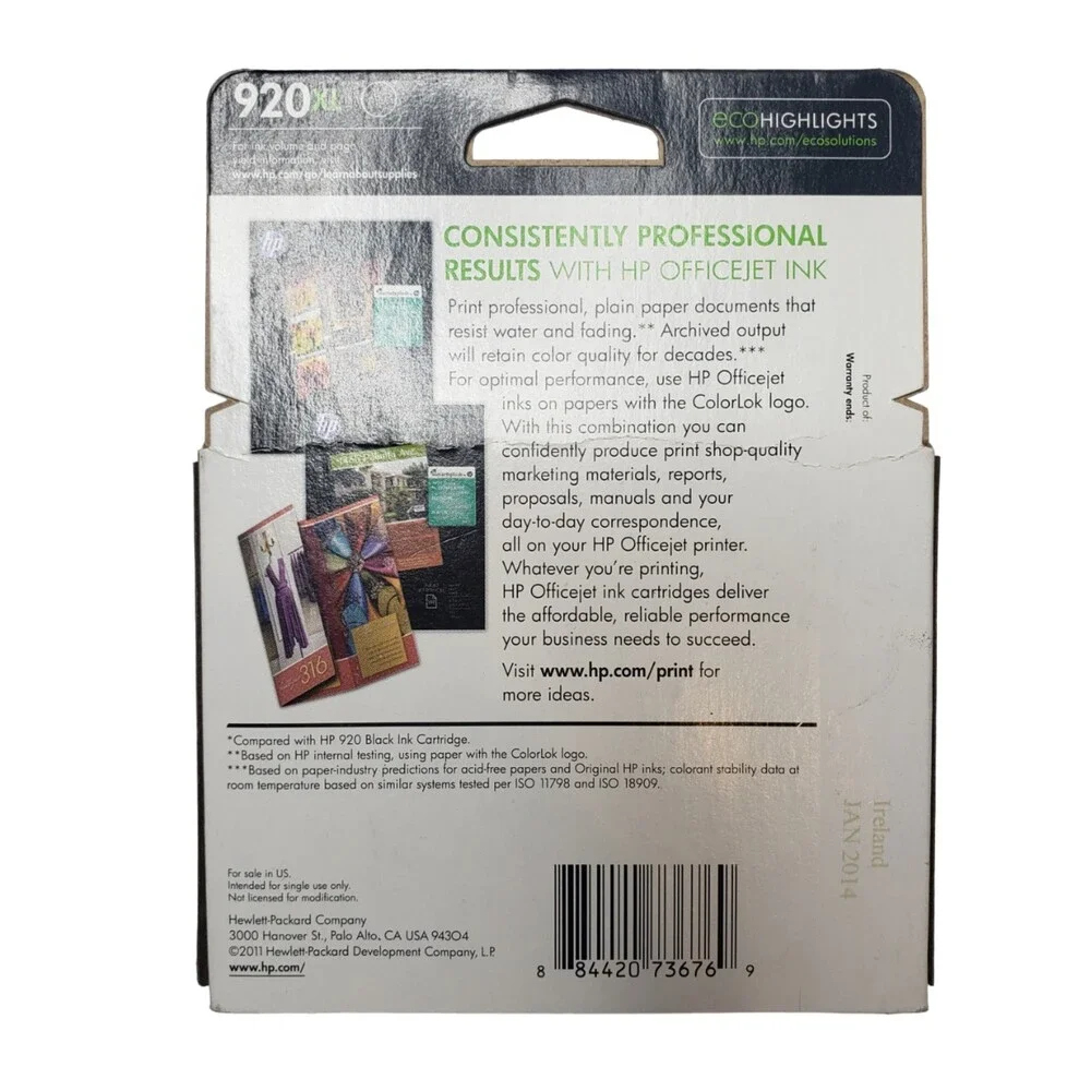 HP 920XL BLACK INK NEW LOT OF TWO (EXPIRED)